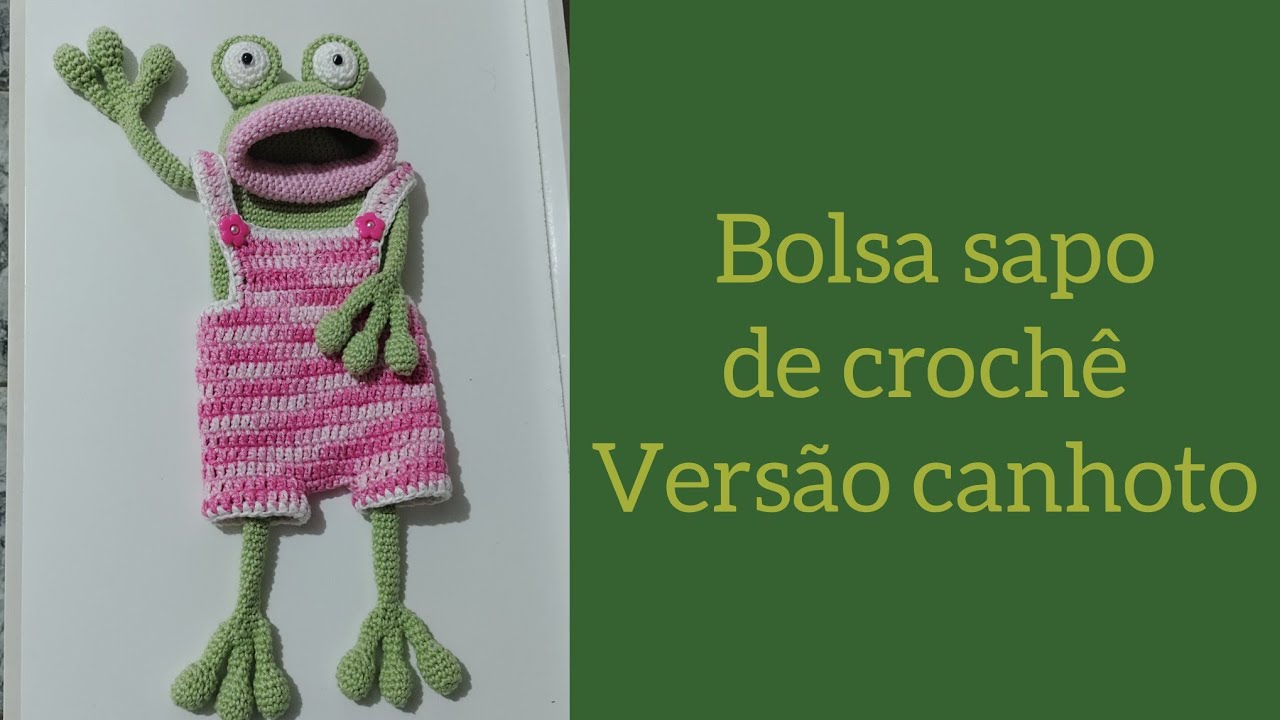 Bolsa sapo de crochê / Versão canhoto