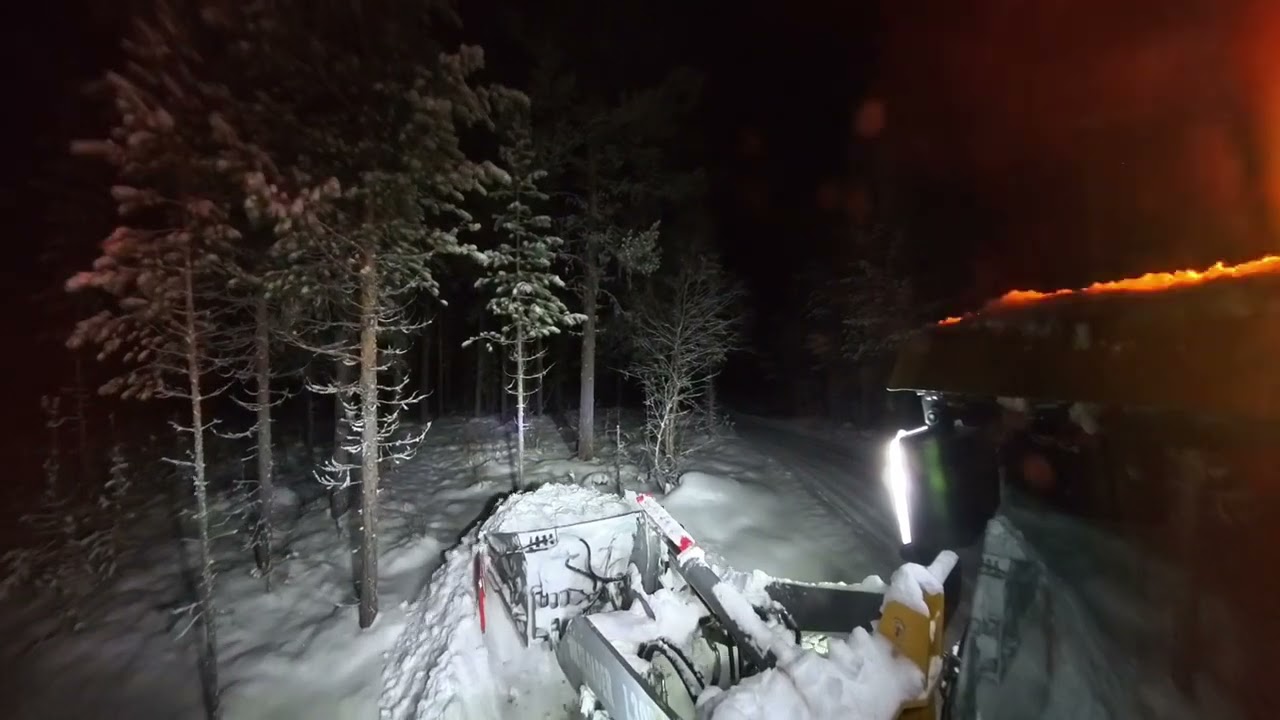 Clearing forest road of snow ❄️