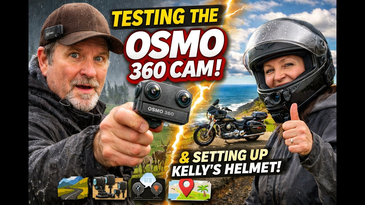 Тестирование 360-градусной камеры для поездки на Harley!! • Настройка шлема Келли..! | TSV_3751