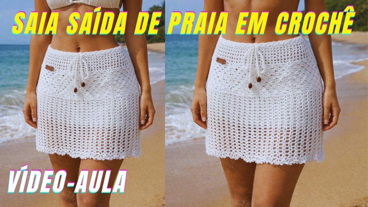 SAIA OU SAIDA DE PRAIA EM CROCHÊ Tam P / Dou dicas para fazer a saia de crochê em  todos os tamanhos