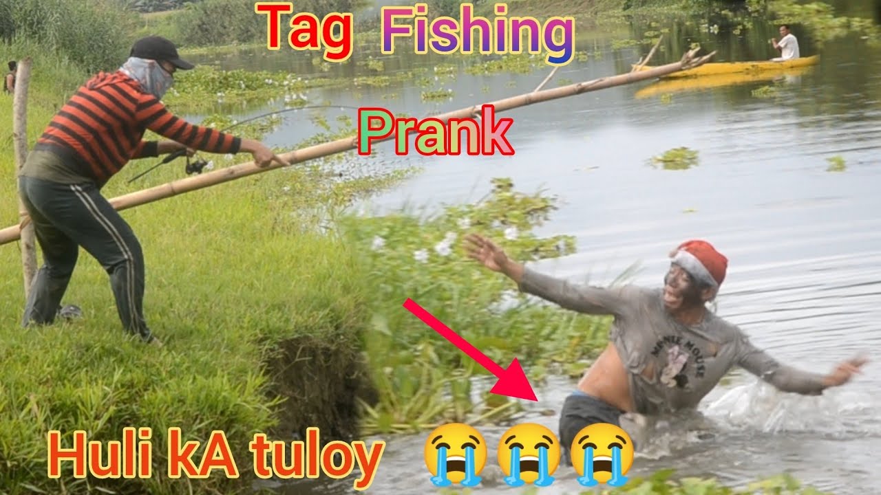Tag fishing public prank.