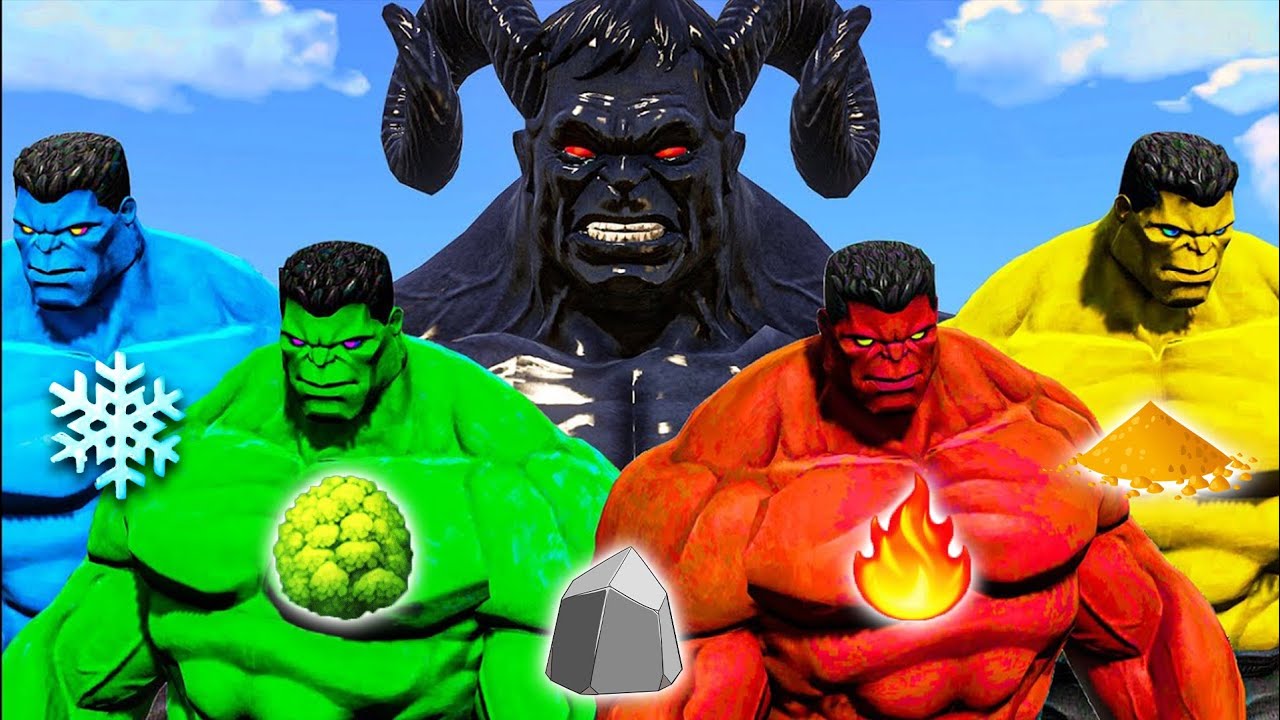 Shinchan And Franklin Upgrade Into Elemental Hulk to Fight with Black God Hulk in GTA V