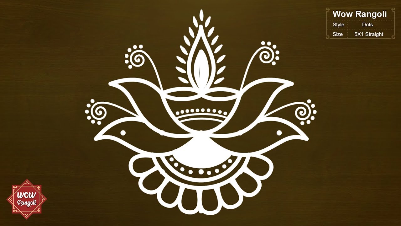 Diwali Lotus Flower Diya Rangoli | Deepavali Muggulu | Karthigai Deepam Kolam | Wow Rangoli
