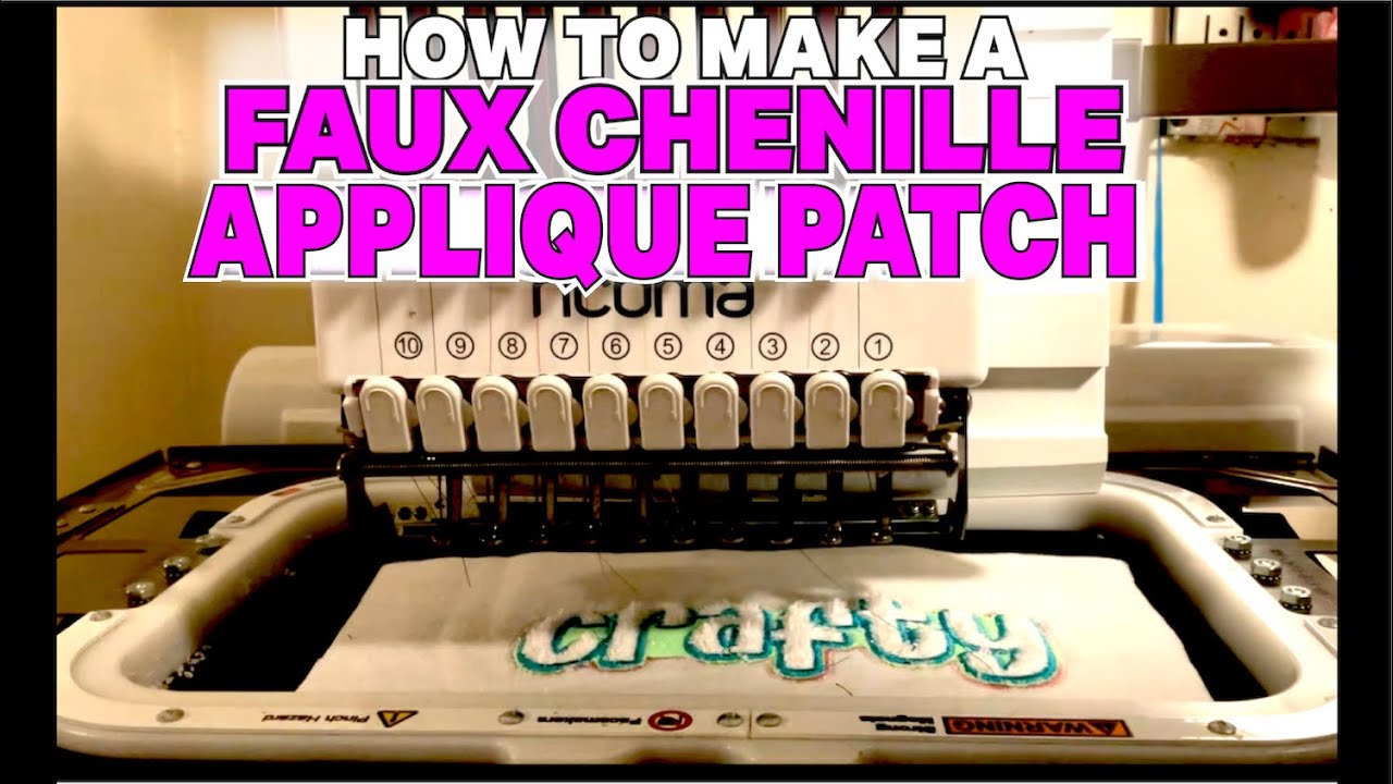 HOW TO MAKE AN EMBROIDERY PATCH | FAUX CHENILLE APPLIQUE| RICOMA EM1010 MACHINE