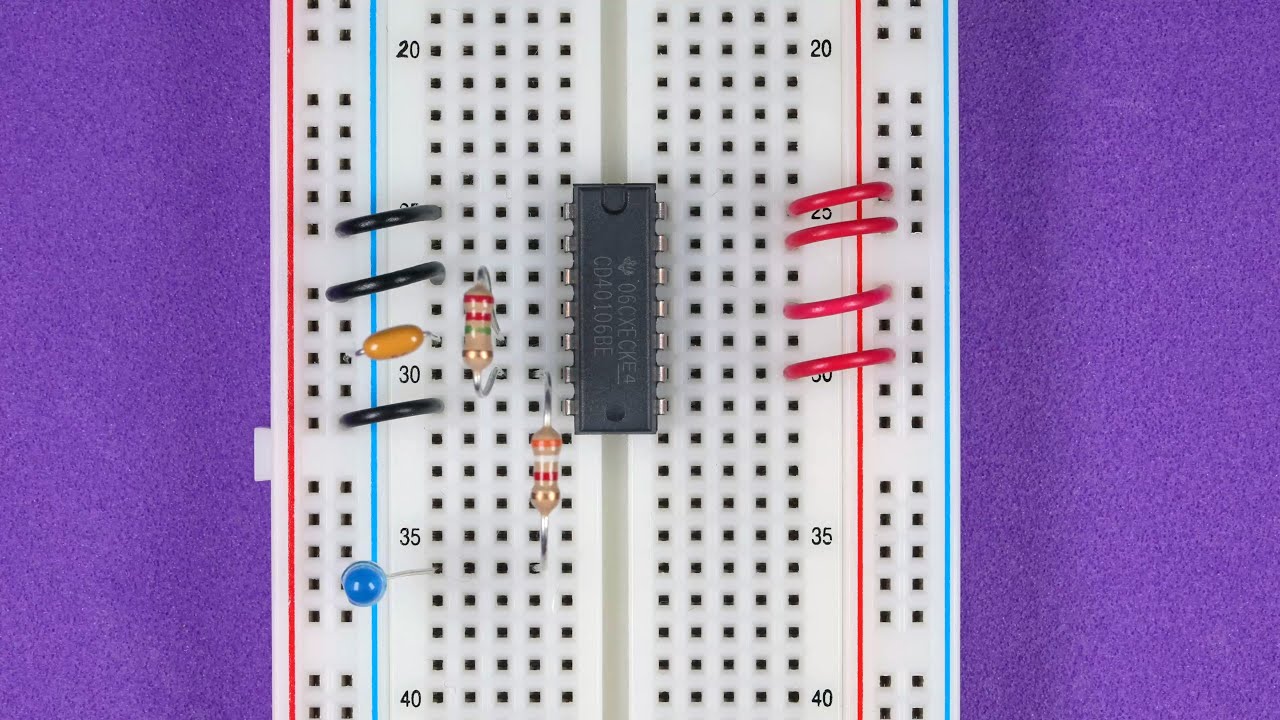 Rechteck-Oszillator mit RC-Glied und Schmitt-Trigger-Inverter