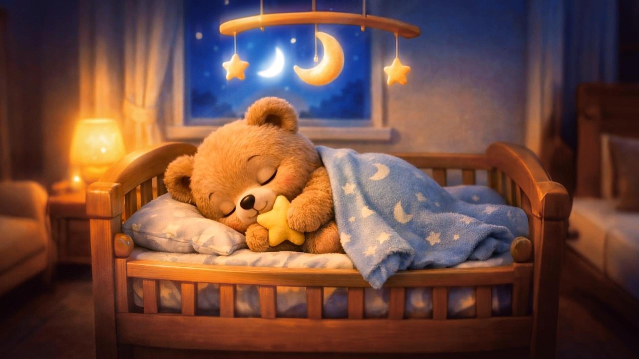 💤 Bedtime Routine 🧸 Mozart Brahms Dreamy Bear Lullaby 🌙 | 1 Hour Baby Sleep Music