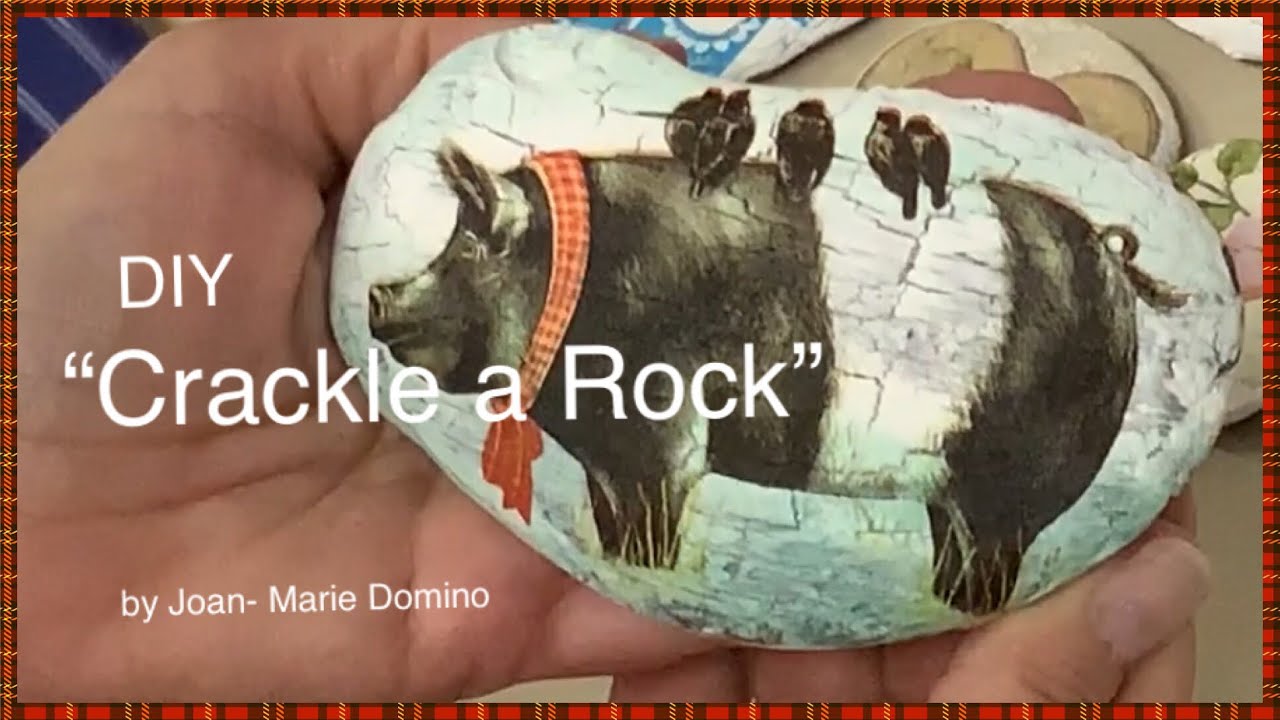 Crackle on Rocks! | It’s an EASY DIY | How to Decoupage a rock too |  Joan-Marie Domino