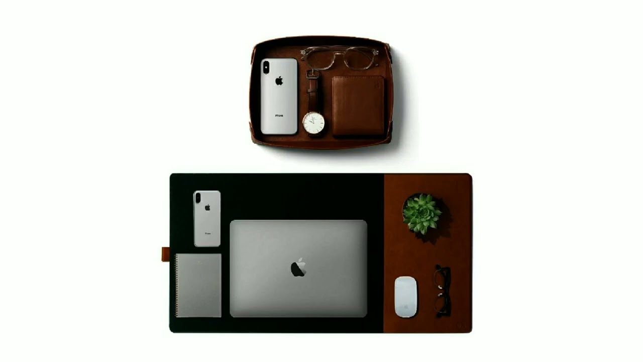 Water Resistent Felt Turf 2.0 Desk Mat Vegan Leather Tan Desk Tray Organiser-Set of 2  #dailystore