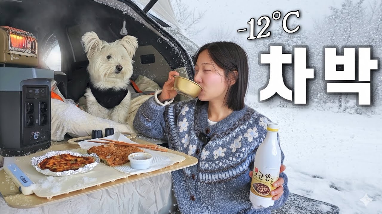 차량개조 NO 무시동히터 NO 체감온도 -16°C 겨울차박 생존기🥶 스포티지 차박 / 차박텐트 / 공주계곡이레캠핑장