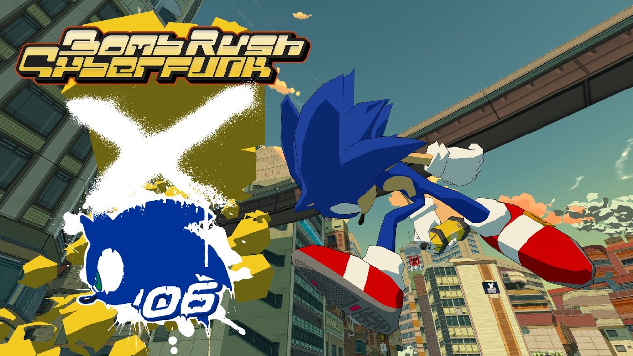 Sonic the Hedgehog goes ALL CITY in Bomb Rush Cyberfunk