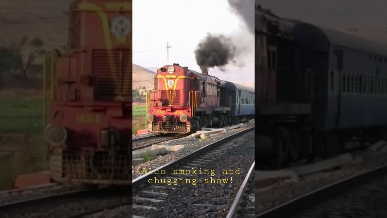 Alco smoking and chugging show! Pune WDM-2 with Pune - Satara Pass. at Shindawane station (ca. 2008)
