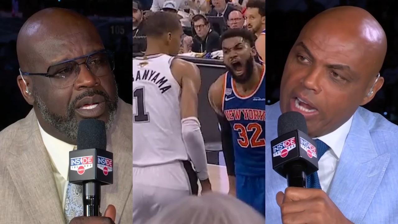 Shaq and Chuck argue after Chuck said KAT's kicking Wemby's ass 👀