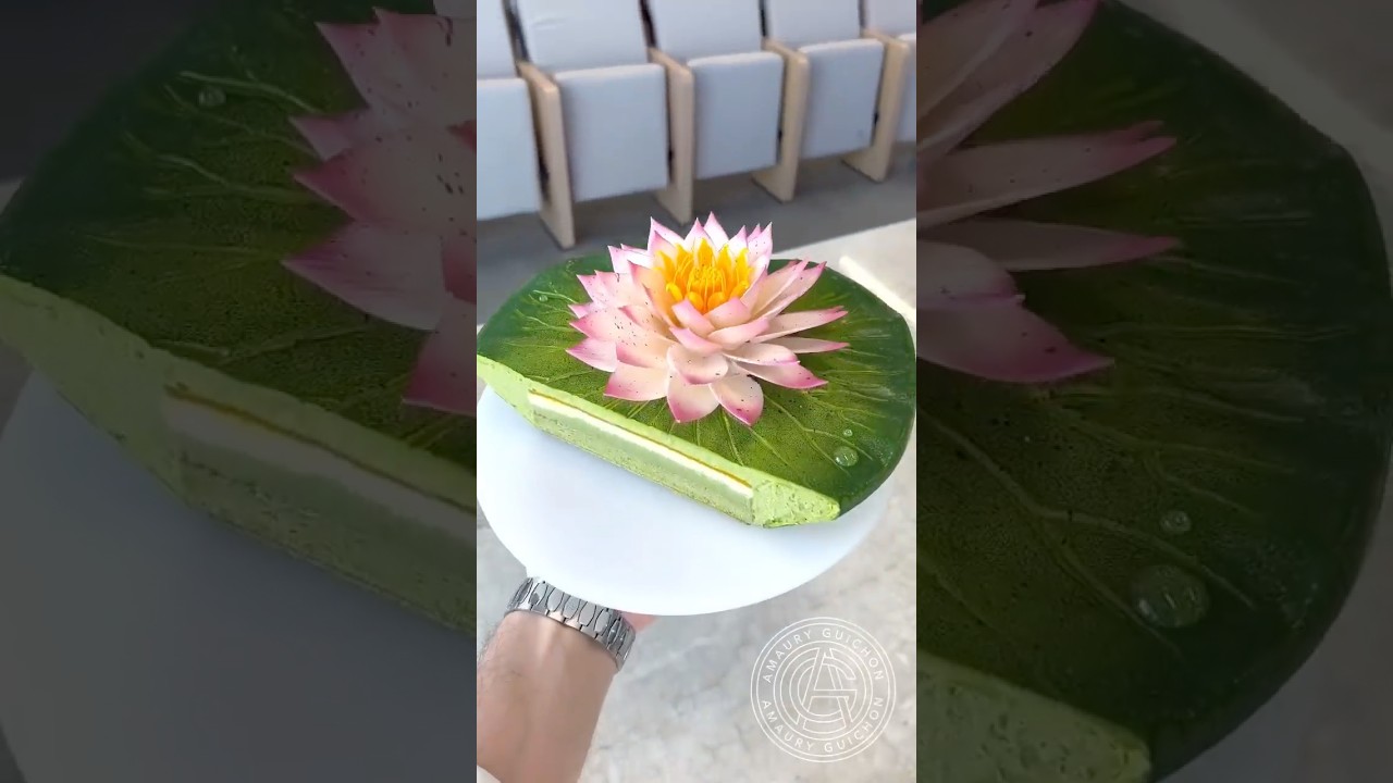 The Lily Pad! 🌸 Asian inspiration for this Matcha/Yuzu dessert!