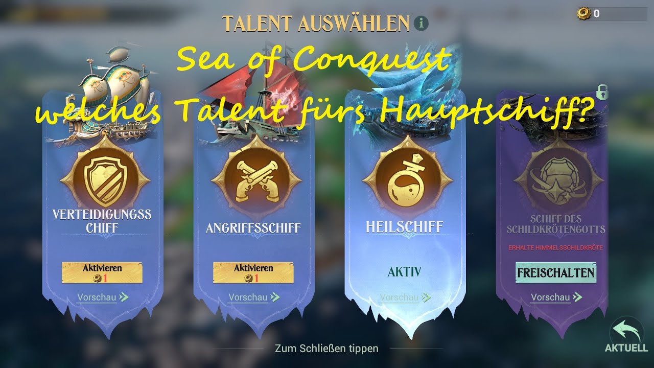 Sea of Conquest Das Hauptschiff Talent