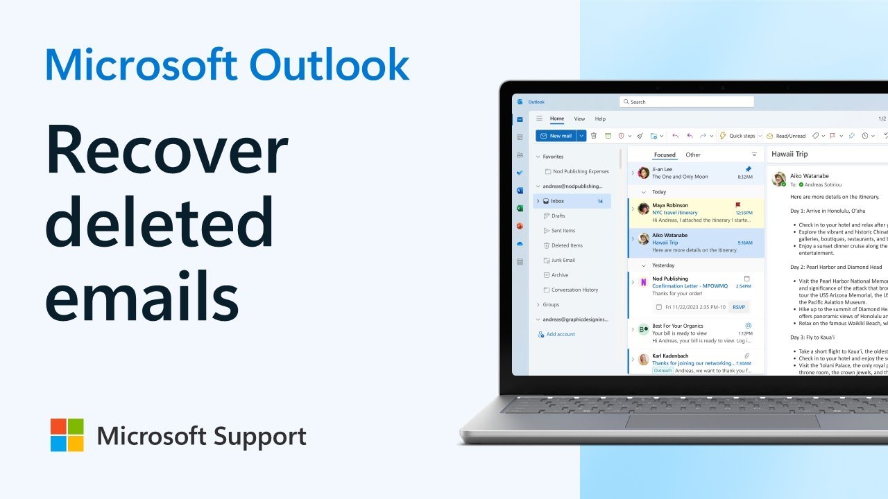 Как восстановить удаленные письма в Outlook | Microsoft