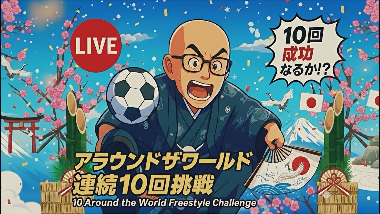Around the World 10 Times in a Row Challenge – LIVE!
The Desperate Freestyle Footballer