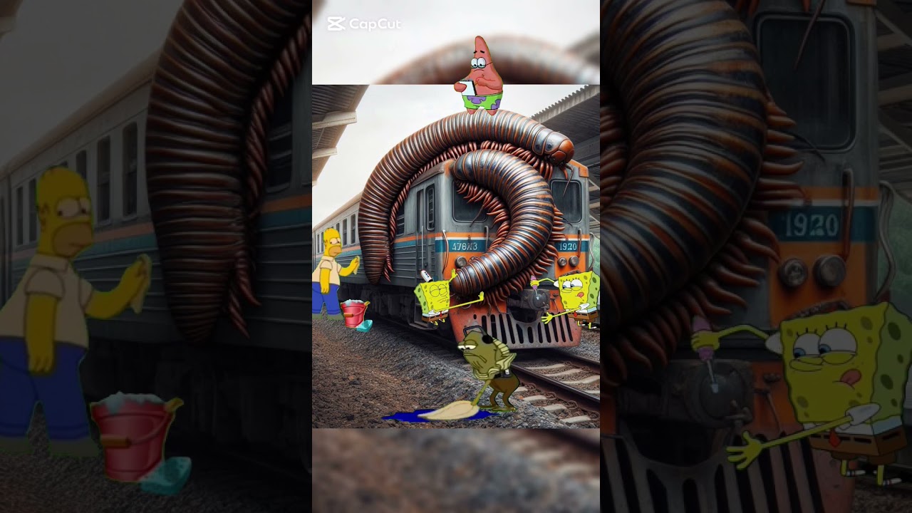 Membersihkan kereta api kaki seribu raksasa , Giant millipede train cleaning
