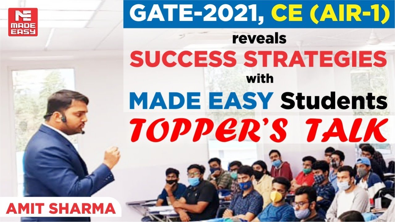 Preparation Strategy | GATE 2021 Topper | Amit Sharma | AIR-1 | Civil Engineering| MADE EASY Student