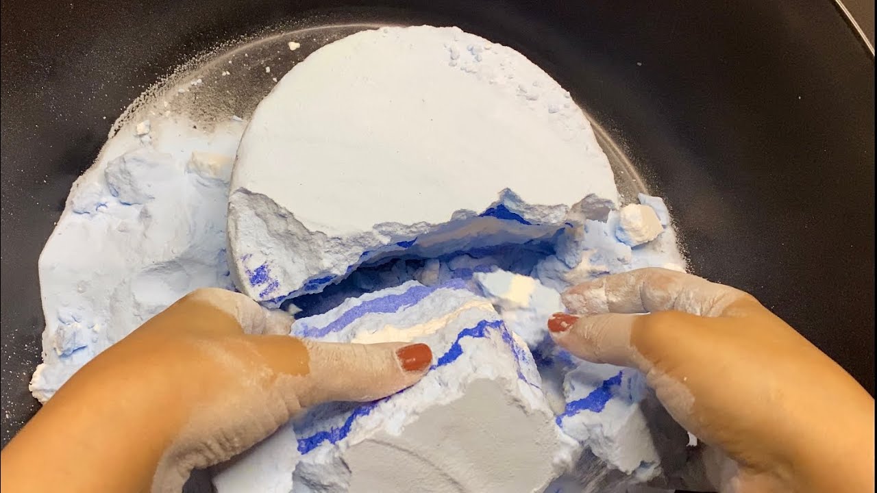 Asmr - soft crunchy baking soda- dyed gym chalk
