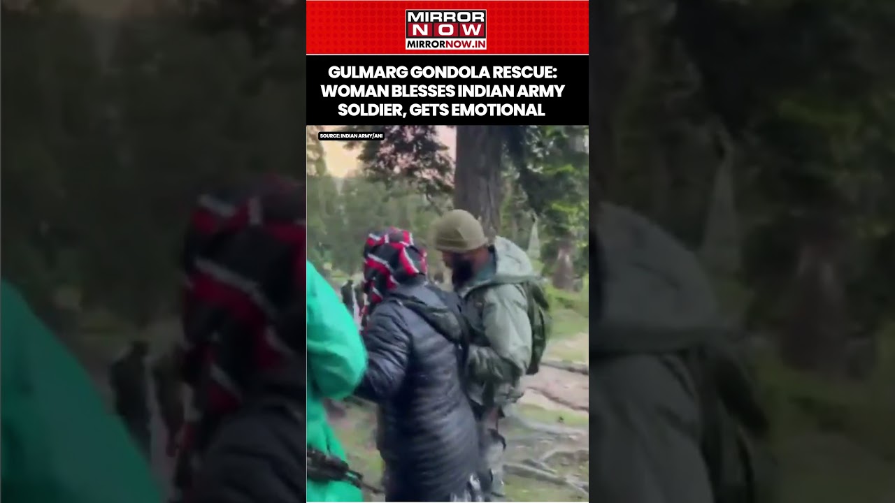 Спасение на канатной дороге в Гульмарге: женщина благословляет индийского солдата и не может сдер...