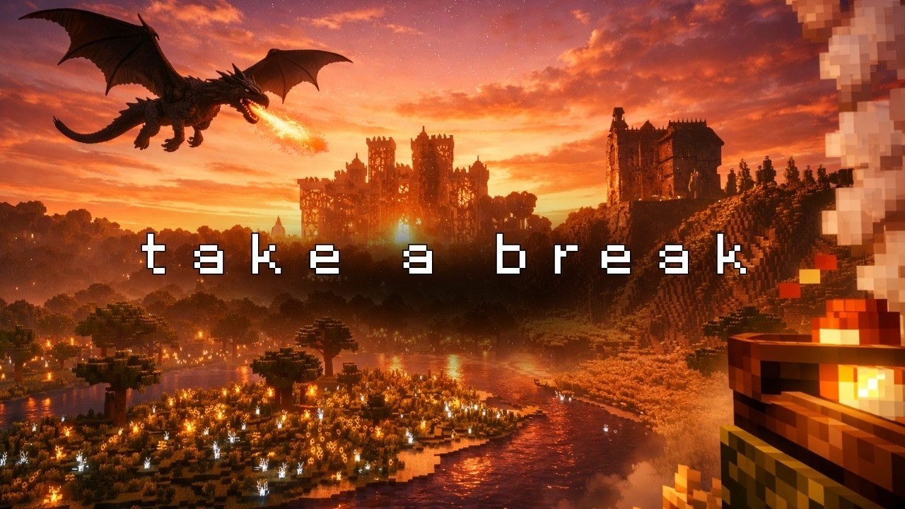 you can take a break ( medieval minecraft ambiance with dragons & music ) 1h+
