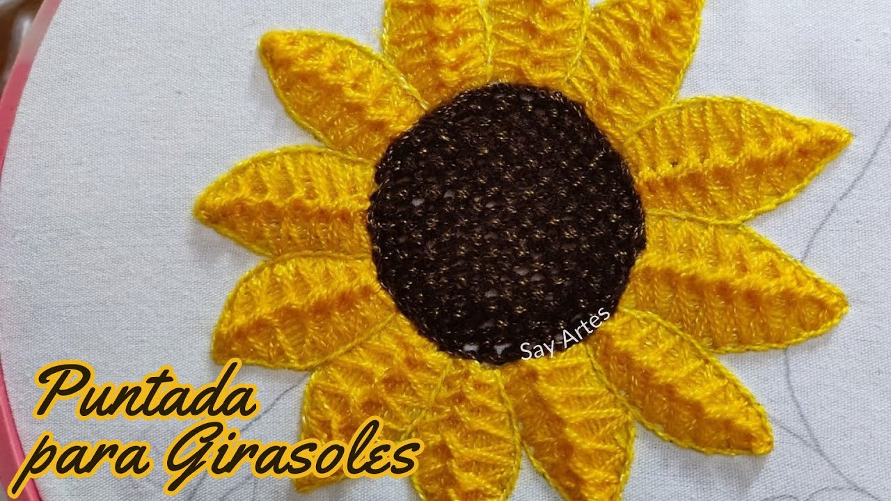 152 - Cómo bordar un Girasol | Say Artes