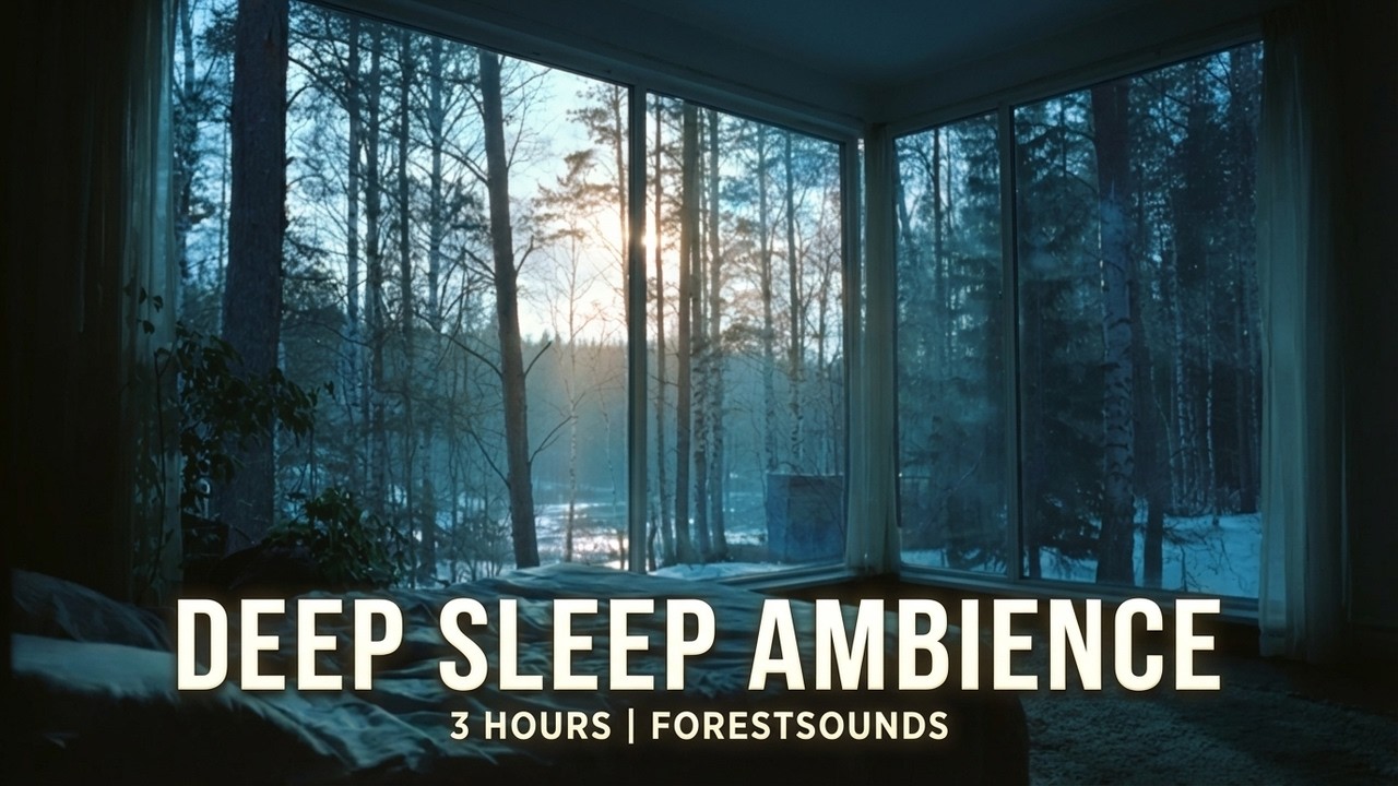 Can't Sleep? 🌫️ 3 Hours Spring Forest & Fireplace | Mountain Cabin Ambience