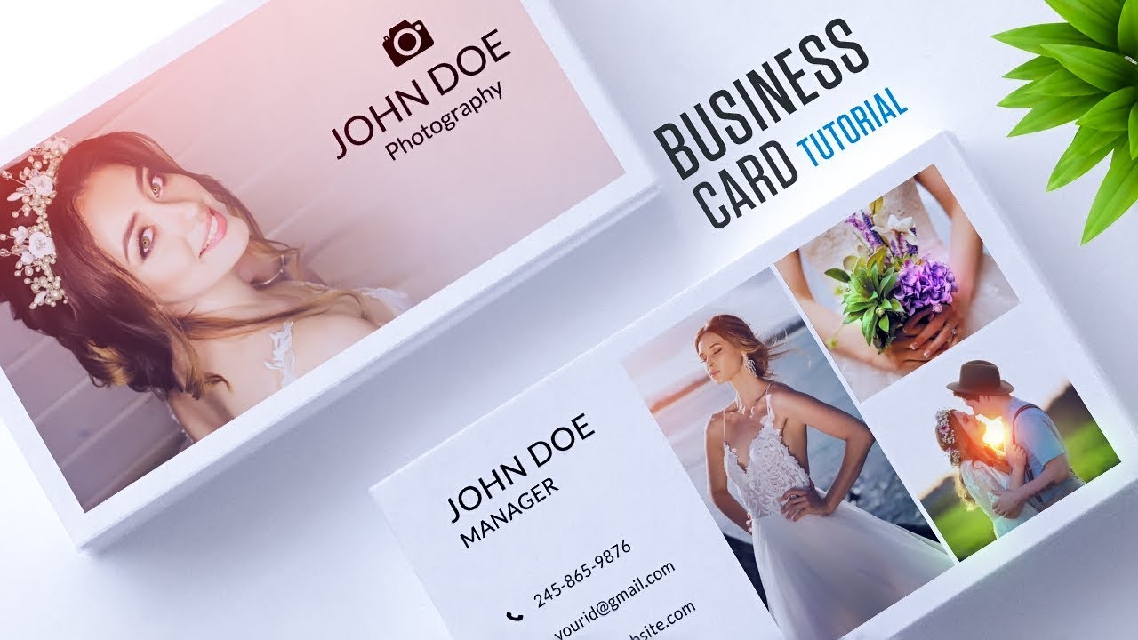 How to Design a Wedding Photography Business Card in Photoshop | Free Template | PE38