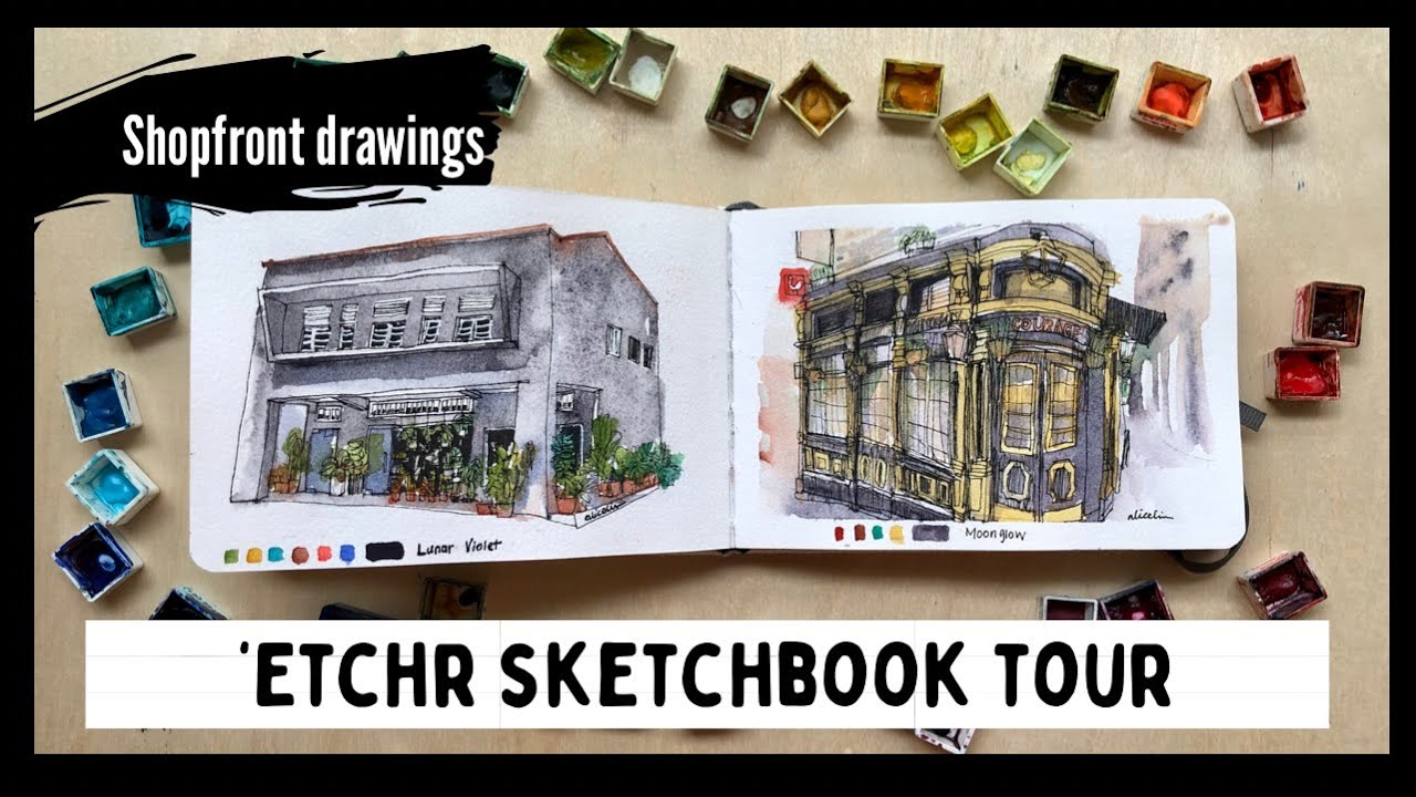 Тур по альбому Etchr Sketchbook 2020 | Рисунки на витринах