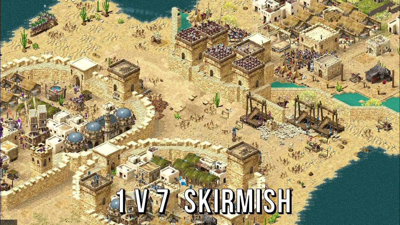  1 vs 7 Trader Lord Skirmish on HARDEST Difficulty! &ndash; Stronghold Crusader Definitive Edition