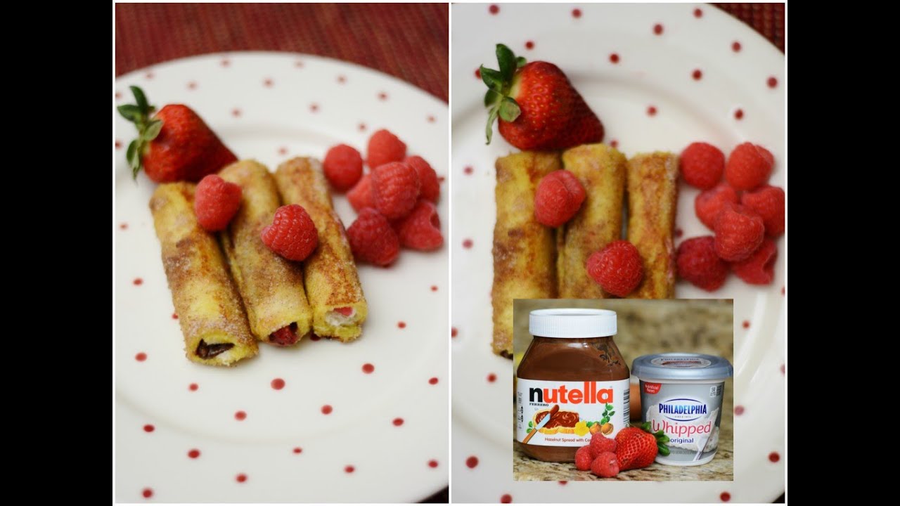 Tasty Nutella French Toast Roll ups. Easy Simple Tasty Recipes. Raspberry Nutella French Toast.