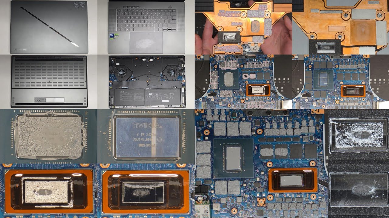 ASUS ROG Zephyrus G16 GU605M GU605MY-G16.U94090 TG Thermal Grizzly Putty Pro PTM7950 Application