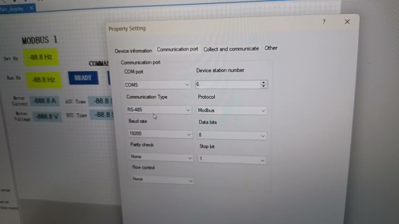 Ujian Praktikum Modbus VFD ke Haiwell IoT Cloud HMI menggunakan RS485 