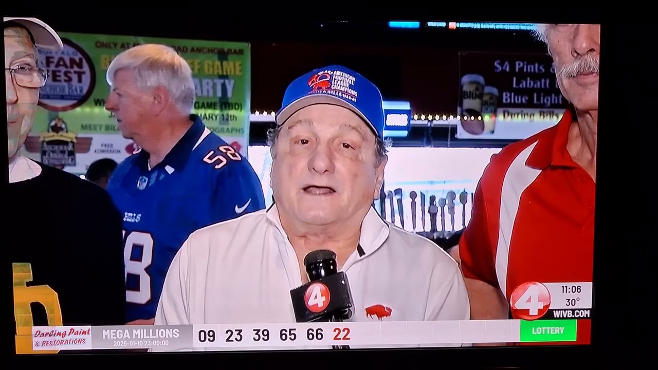 Bills Alumni at the Anchor Bar Charity event and Bills vs Denver game 2025 playoffs.
