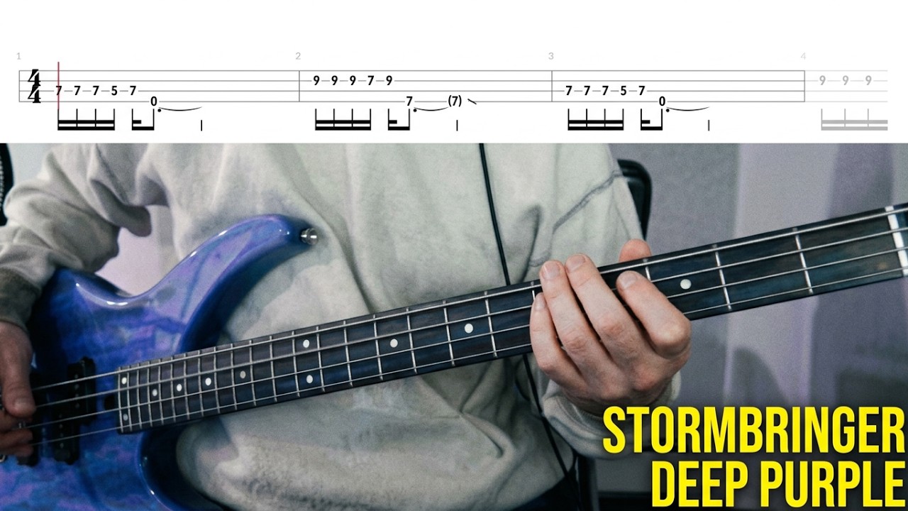 Stormbringer by Deep Purple - Bass Cover with Tabs Play-Along