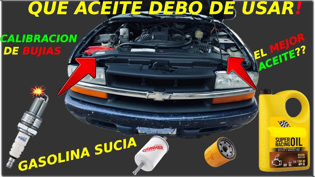 COMO CAMBIAR EL ACEITE DEL MOTOR | COMO HACER EL SERVICIO AL MOTOR | CHEVROLET S10 | BUJIAS