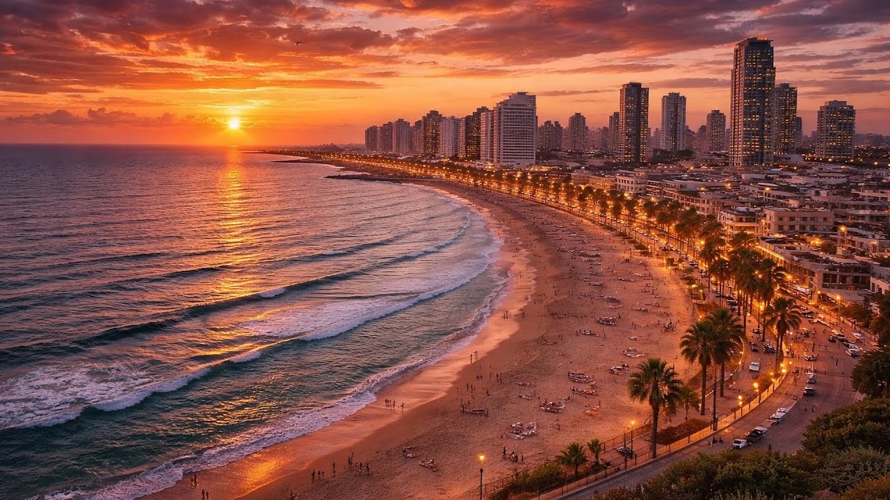 2 HOURS Tel Aviv Golden Hour |  Relaxing Sunset Music for Focus, Peace & Sleep