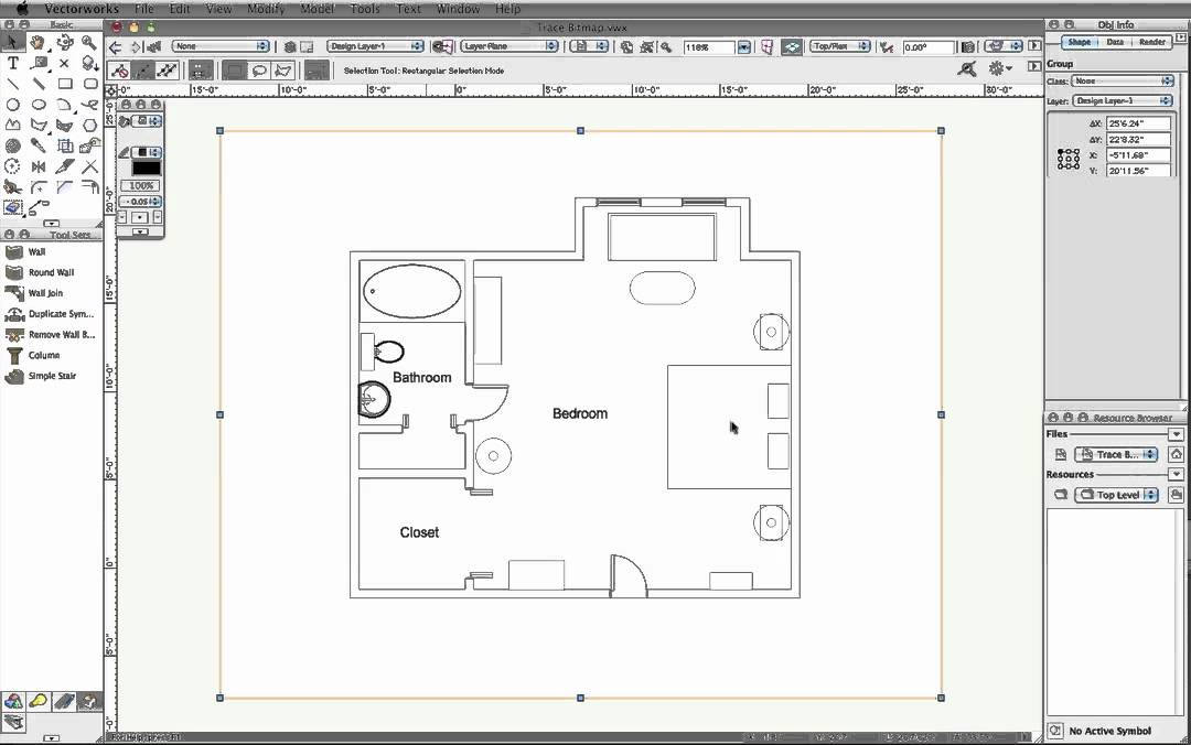 Tracing Bitmaps in Vectorworks