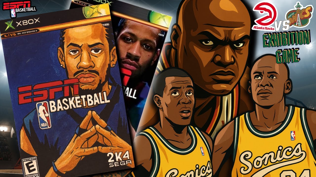 ESPN NBA Basketball Gameplay - Atlanta Hawks vs Seattle Supersonics | Xbox | Daniels 20 pts 9-9 fg