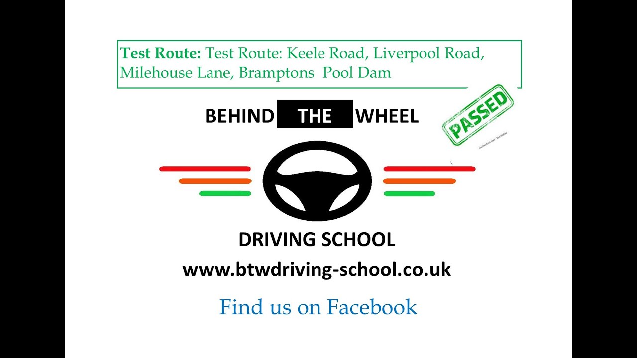 Newcastle-under-Lyme Test Route: Keele Road, Liverpool Road, Milehouse Lane, Bramptons  Pool Dam