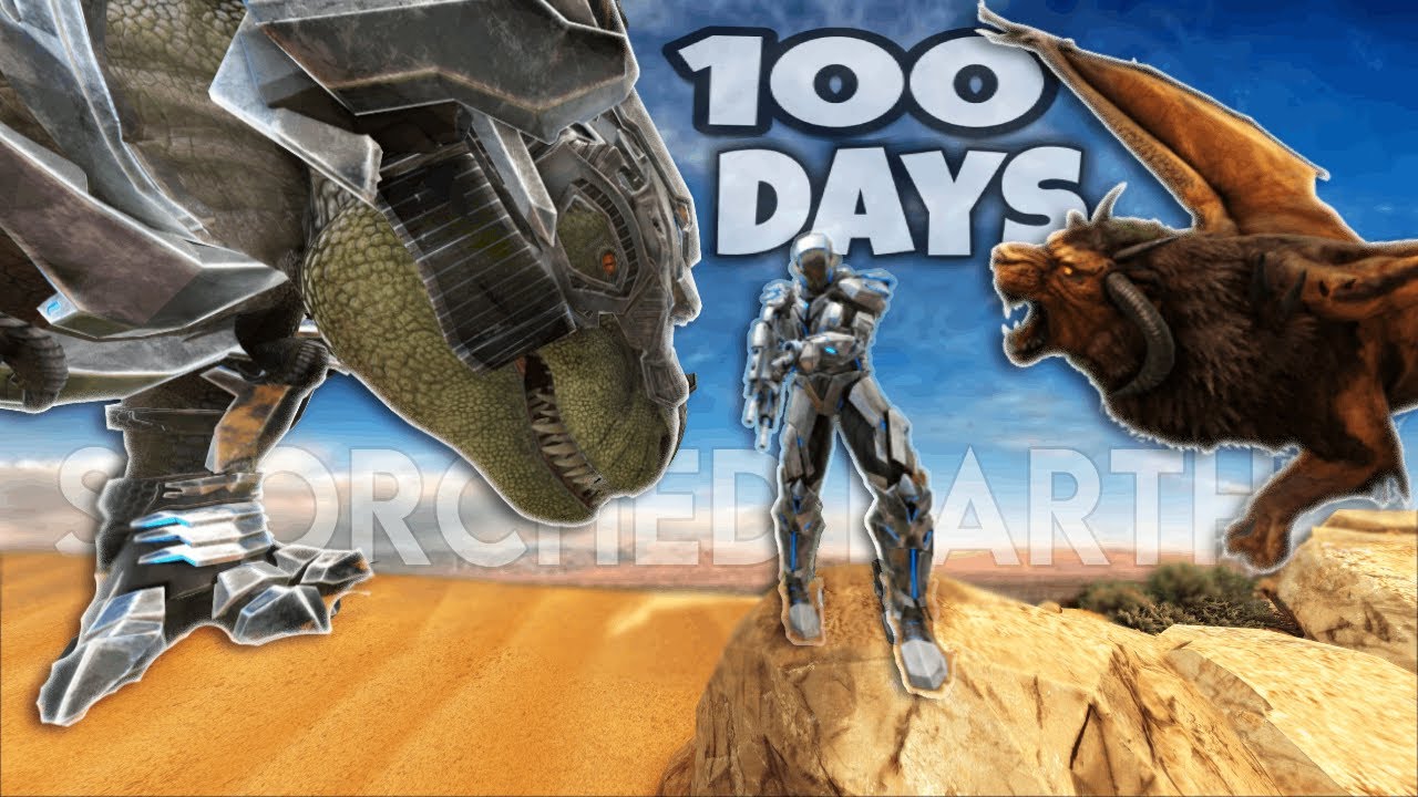 I survived 100 Days of ARK Scorched Earth Hardcore And This is what happened...