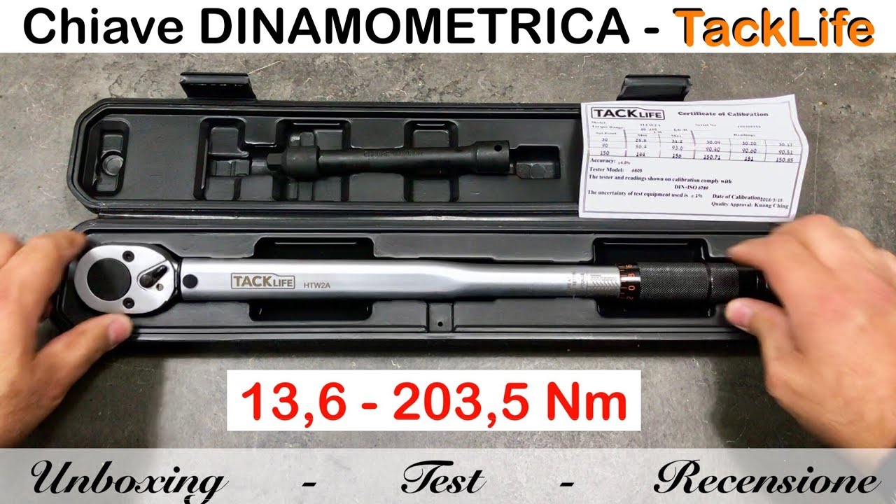 Chiave dinamometrica HTW2A TackLife 13.6 - 203.5. Come si usa. Come funziona. Coppia serraggio HTW2B