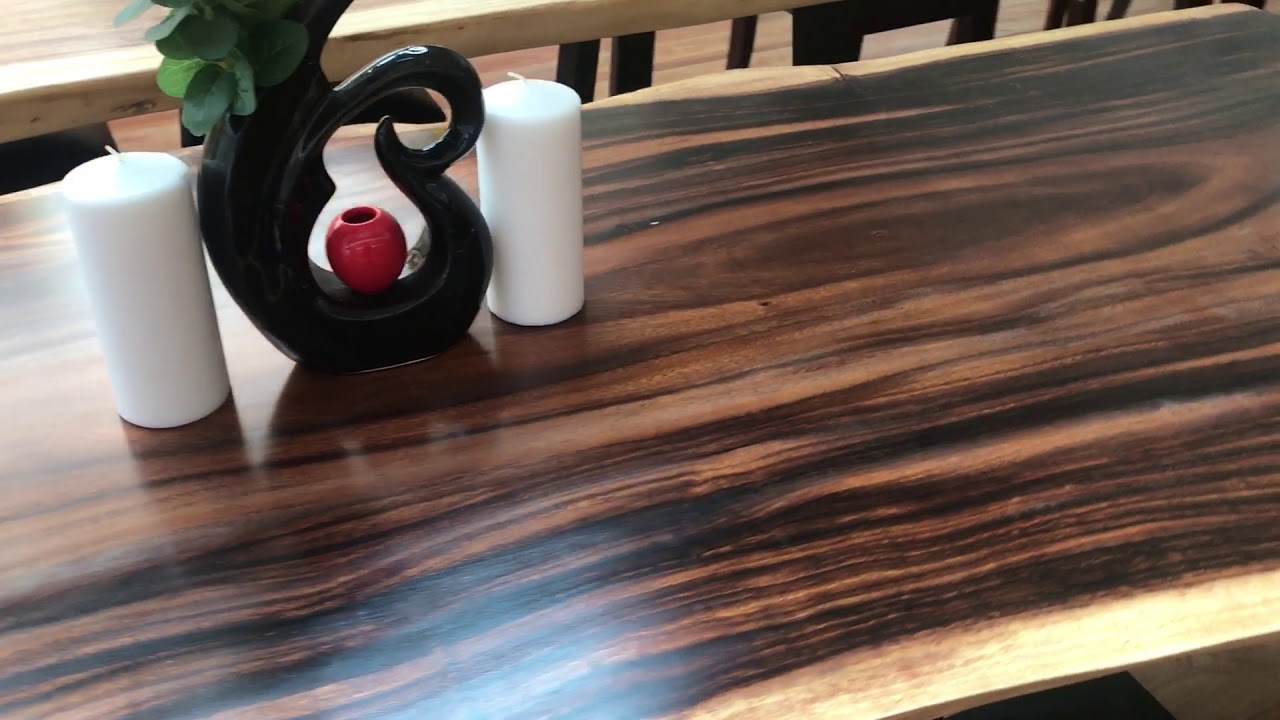Beautiful Dark walnut live edge timber slab available at Natural Timber Stone