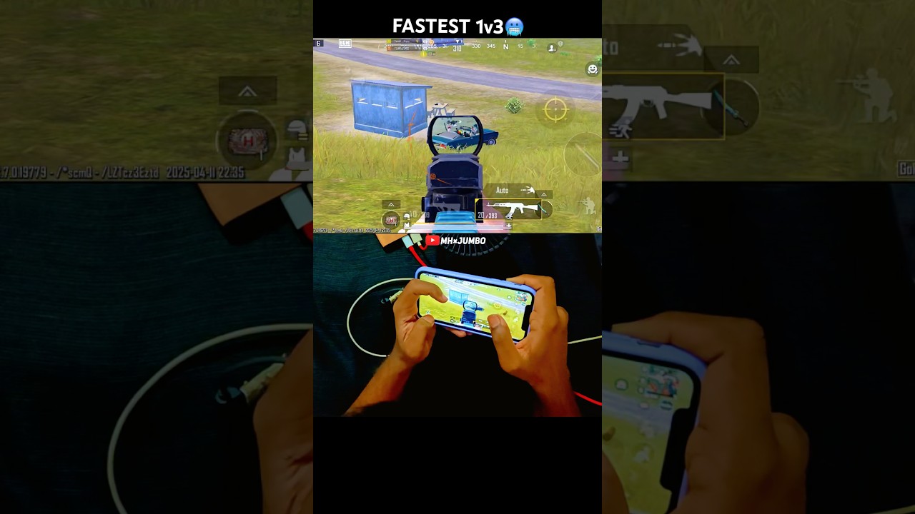Fastest☠️1v3 Wait for end🔥IPHONE 11 HANDCAM PUBG/BGMI LIKE #bgmi #pubg #pubgshorts #short #mhxjumbo