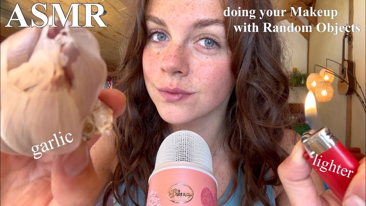ASMR Doing your Makeup with RANDOM Objects!