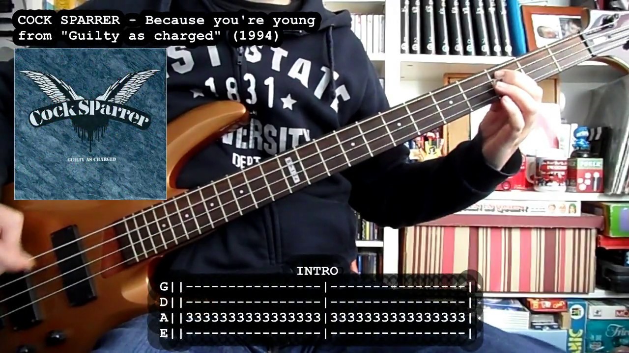 COCK SPARRER - Because you're young (bass cover w/ Tabs)