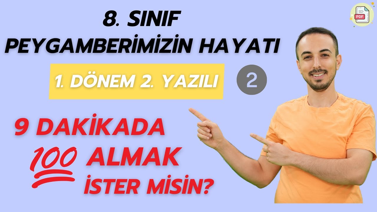 8. Sınıf Peygamberimizin Hayatı 1. Dönem 2. Yazılı (2)