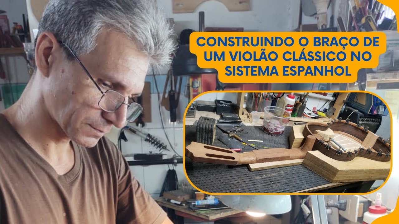 Construindo o braço de um violão clássico no  sistema espanhol .