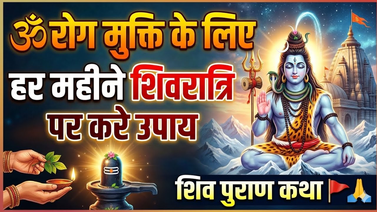 🕉️रोग मुक्ति के लिए हर महीने शिवरात्रि पर करे उपाय, शिव पुराण कथा 🚩🙏