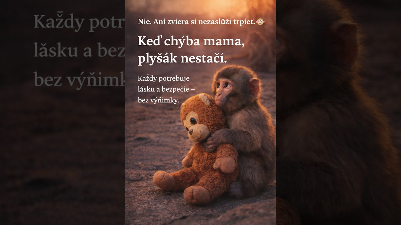 Prečo toto mláďa makaka nikdy nepustí svojho plyšáka? Skutočný príbeh z Japonska.